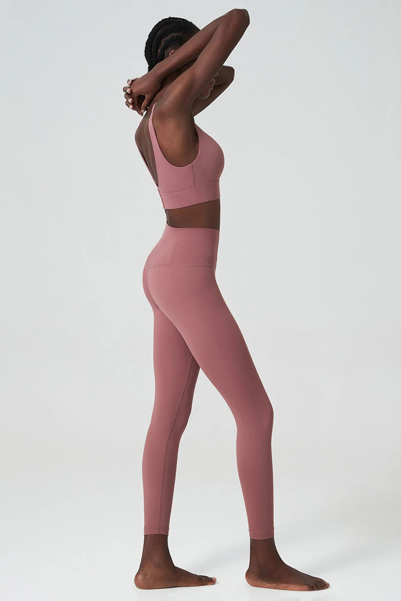 Women's Two Pieces Fitness Yoga Gym Breathable Workout Running Sportswear Set