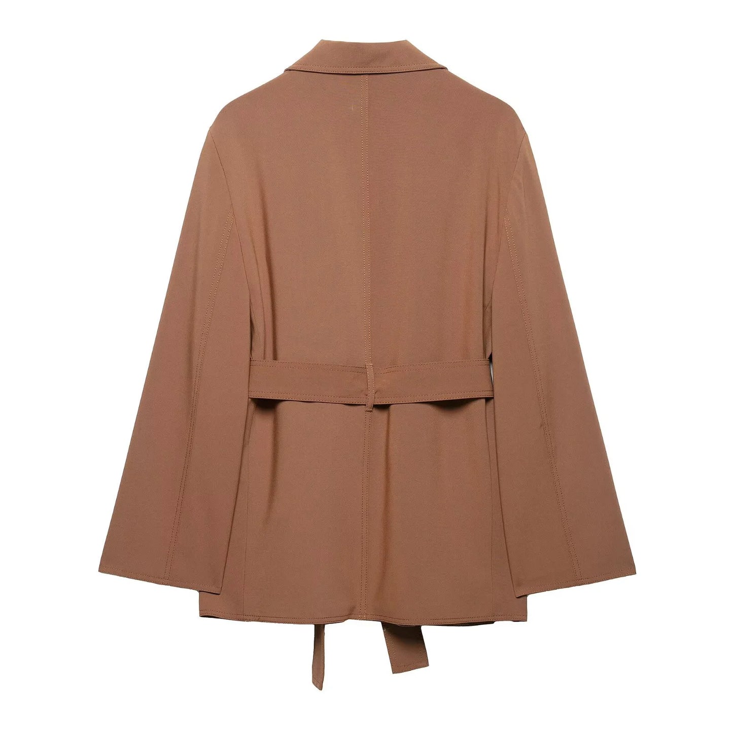 Women's Belt Suit Jacket High Waisted Pants Set