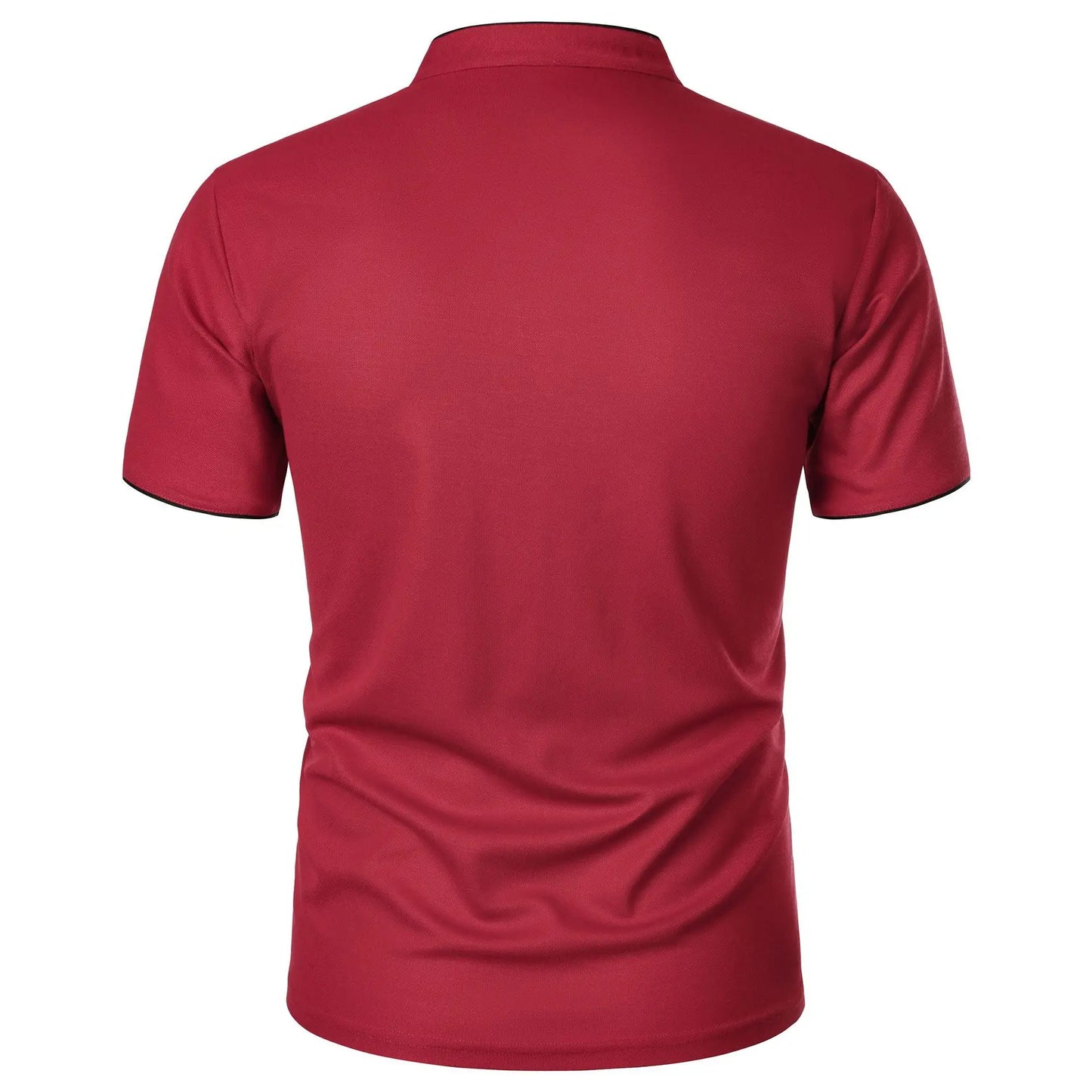 Men's Summer Short Sleeve Stand Collar Smart Casual Slim Fit Lightweight T-Shirt