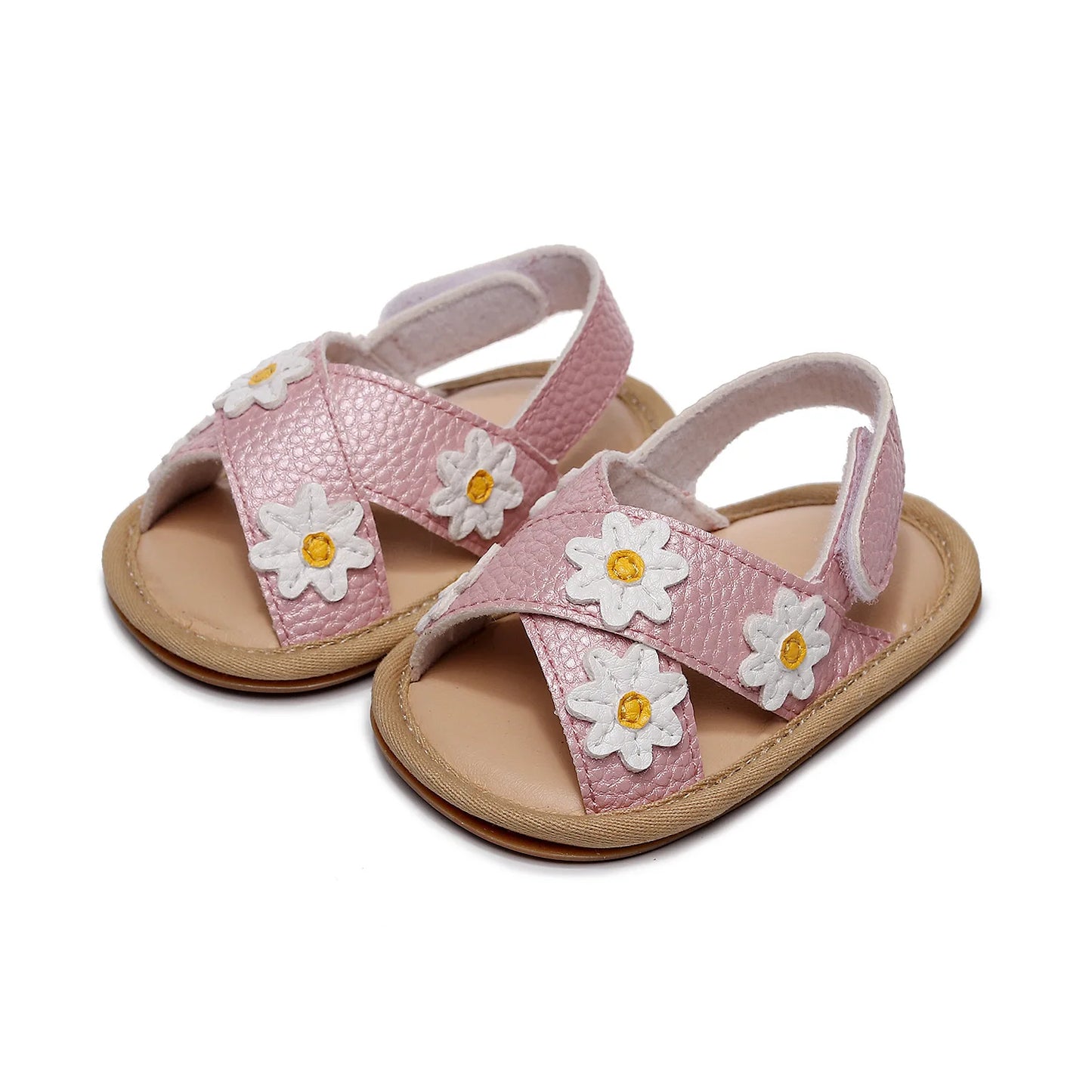 0-18M Summer Baby Girls Sandals Floral Pattern Soft Sole Anti-slip Flat Shoes