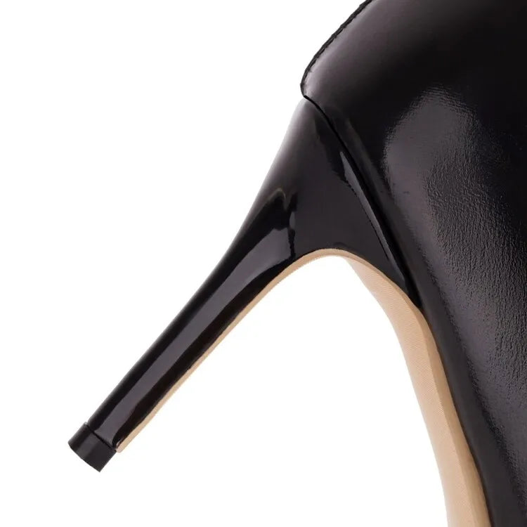 Women's Leggings Lacquer Leather Elastic Pointed Boots