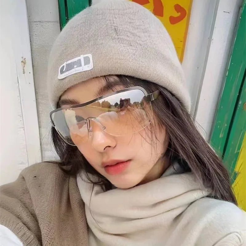 Half Frame Retro Sunglasses - Women's Windproof Street Style Eyewear