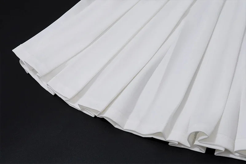 Women's Two Piece Set Outfit V Neck Top and Pleated Skirt Coquette Matching Set