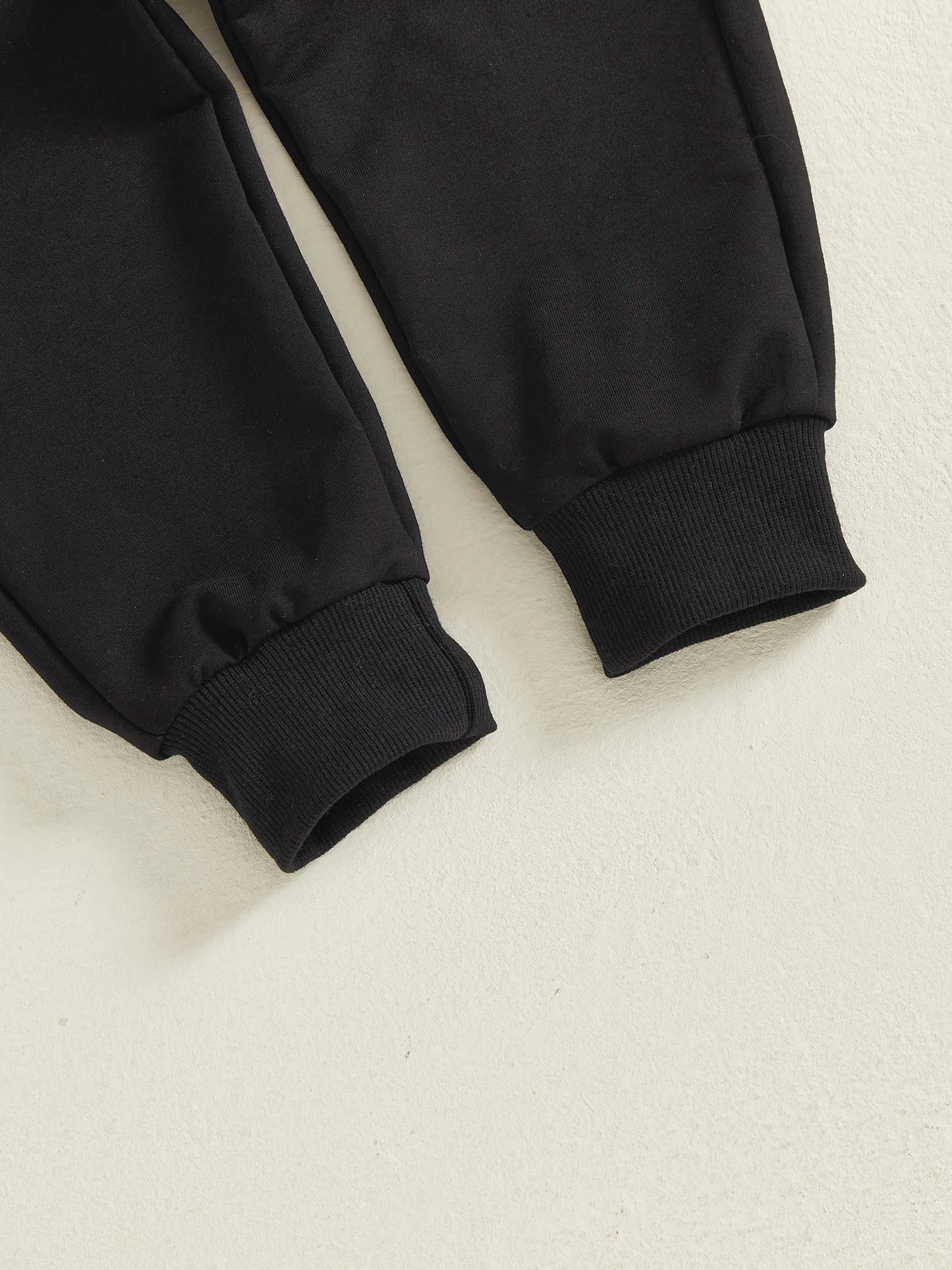 Baby Boys Autumn Winter Clothes Set - Long Sleeve Letters Printed Pullover Sweatshirt & Solid Color Pants