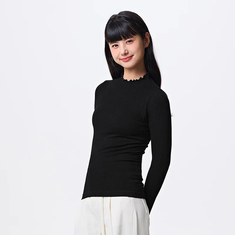 Women's Seamless Thermal Base Top - Half Turtleneck Slim Fit Undershirt