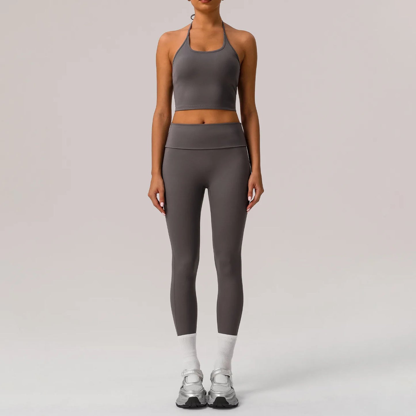Women's Two Pieces Fitness Yoga Set Buttery Soft Gym Suit Breathable Quick Dry Running Sportswear Workout Sportswear