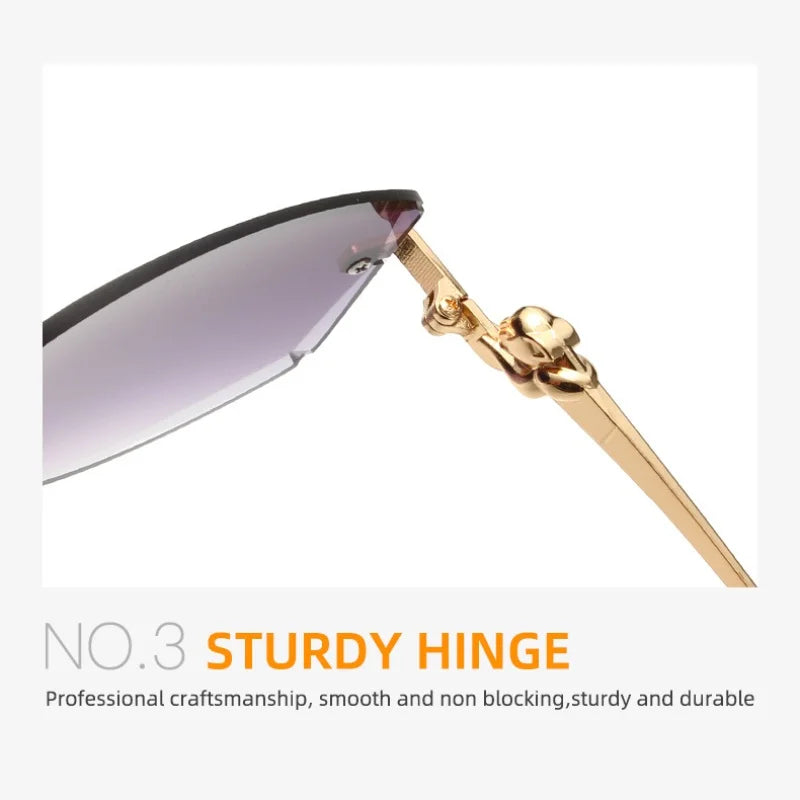 Women's Gradient Frameless Sunglasses - Cut Edge Metal Design