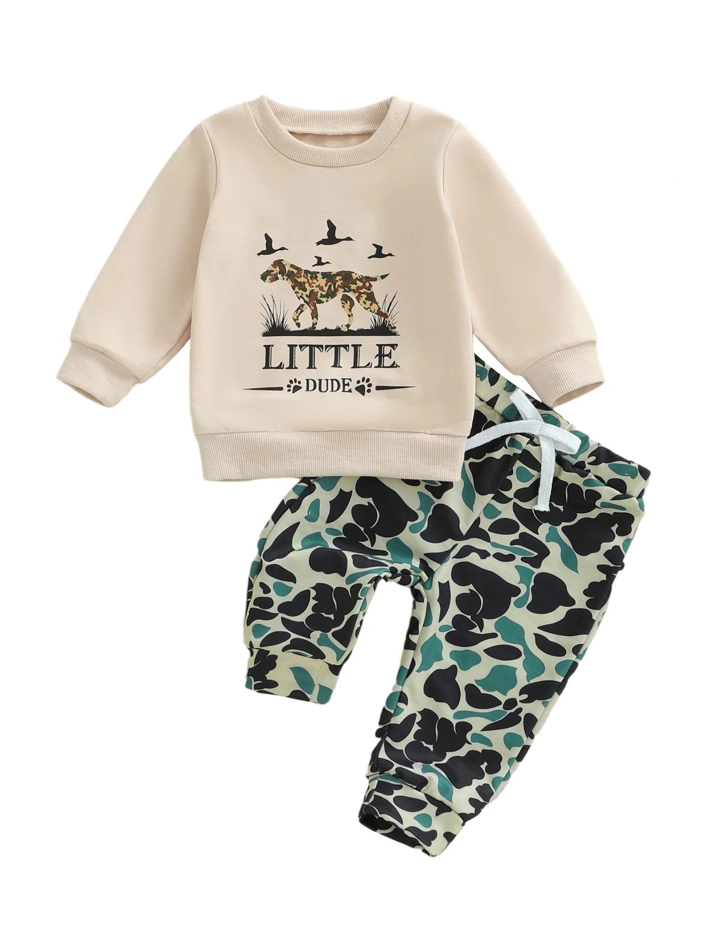 Baby Boys Animal Print Sweatshirt & Camouflage Pants Set (0-4Y)