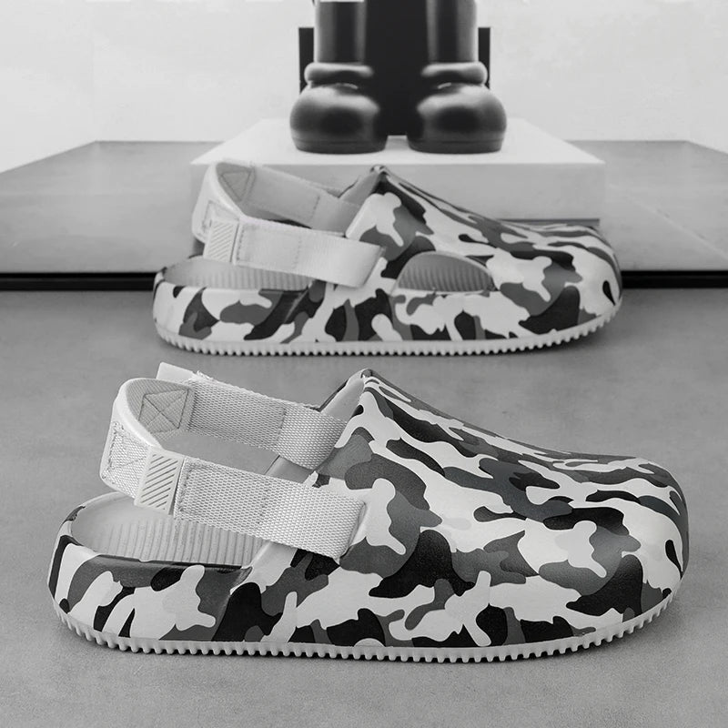 Men's Summer Slippers Sandals Camouflage Clogs Beach Slippers Flip Flop Casual Slides