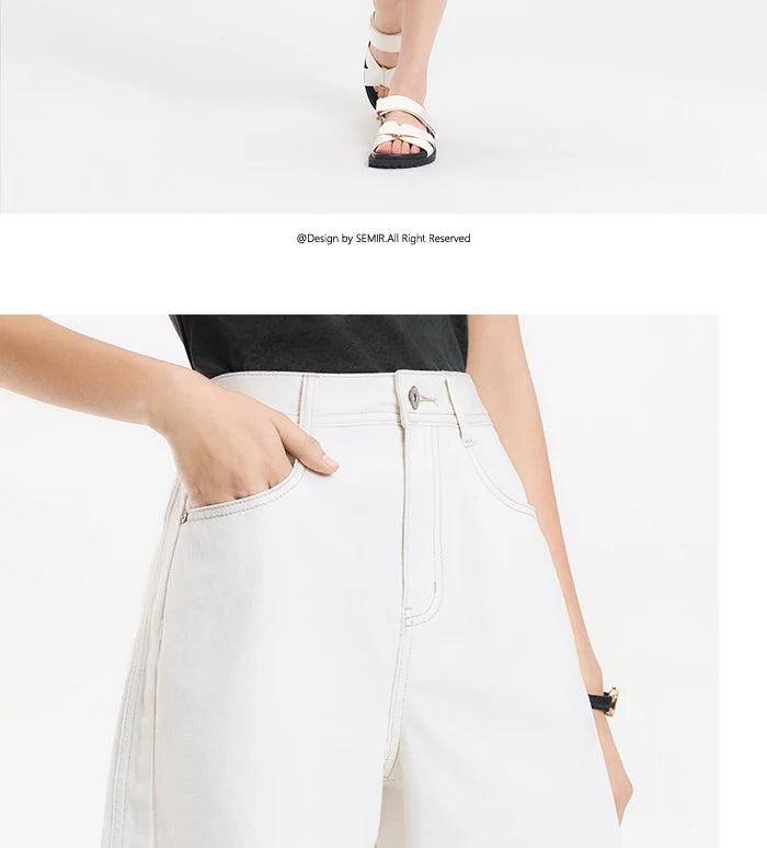 Women's Slimming Straight Leg Denim Shorts - Cooling Summer Style