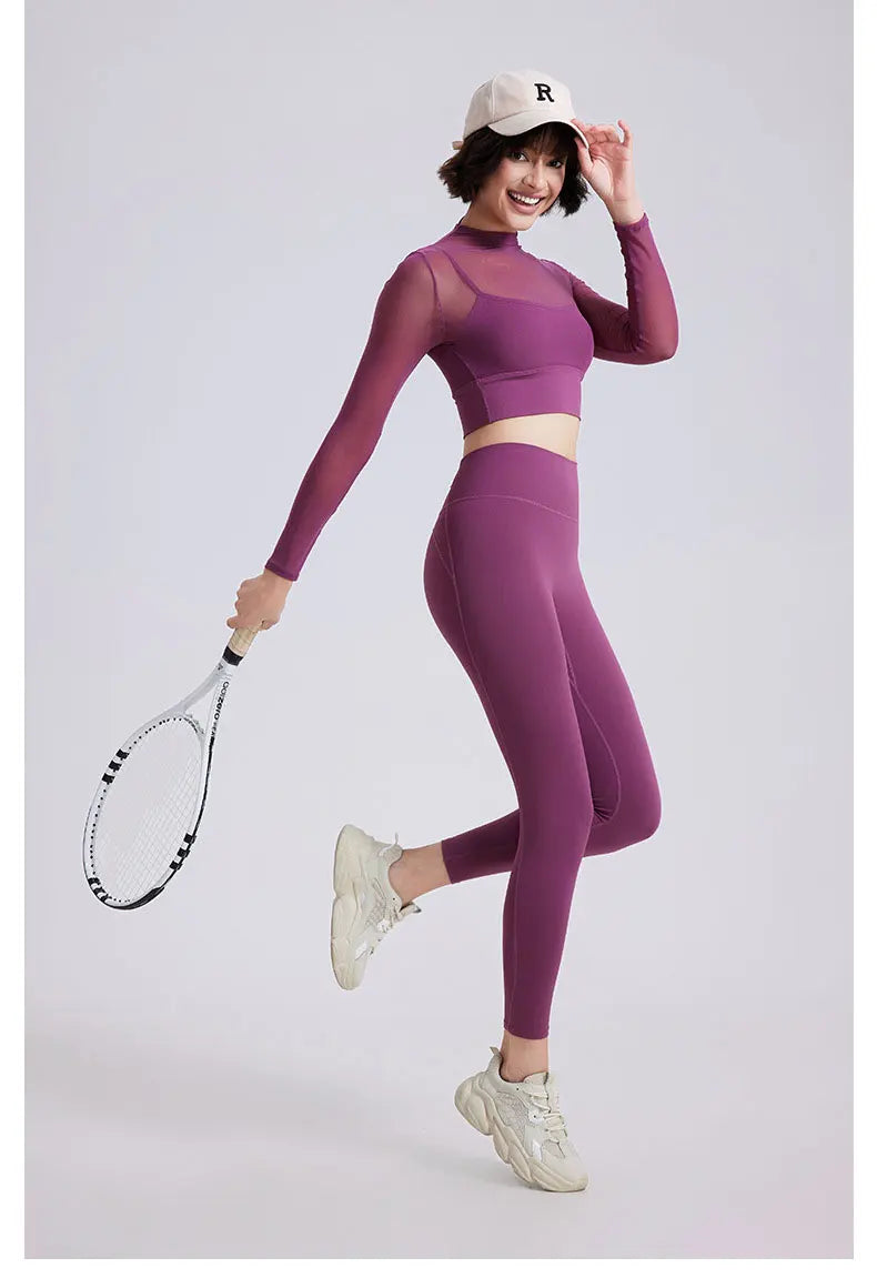 Women's Two Pieces Fitness Yoga Set - Gym Suit Super Stretch Breathable Running Sportswear Activewear Workout Set