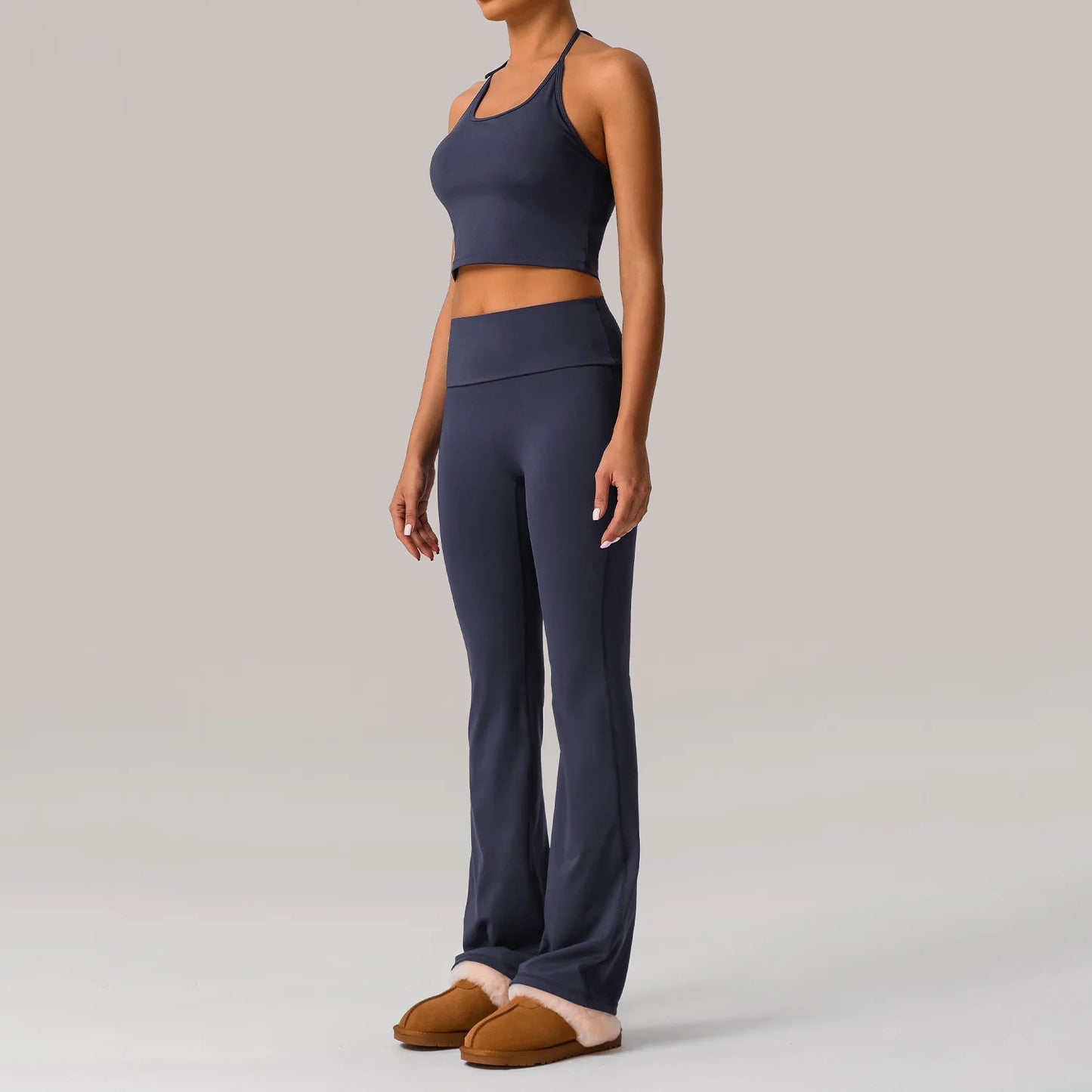 Women's Two Pieces Fitness Yoga Set Buttery Soft Gym Suit Breathable Quick Dry Running Sportswear Workout Sportswear
