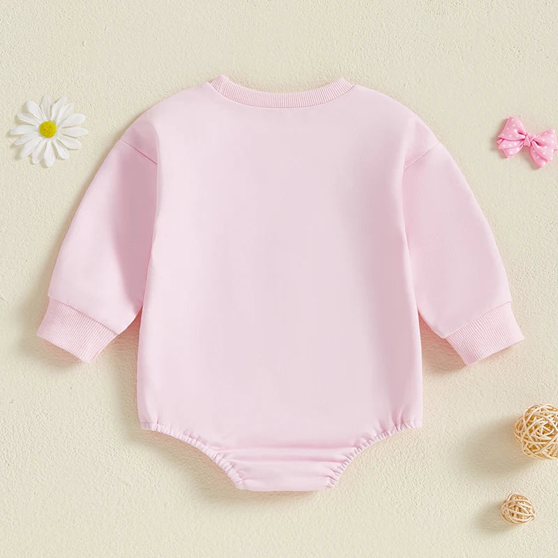 Lovely Baby Spring Romper - Long Sleeve Bowknot Print Sweatshirt Jumpsuit (0-18M)