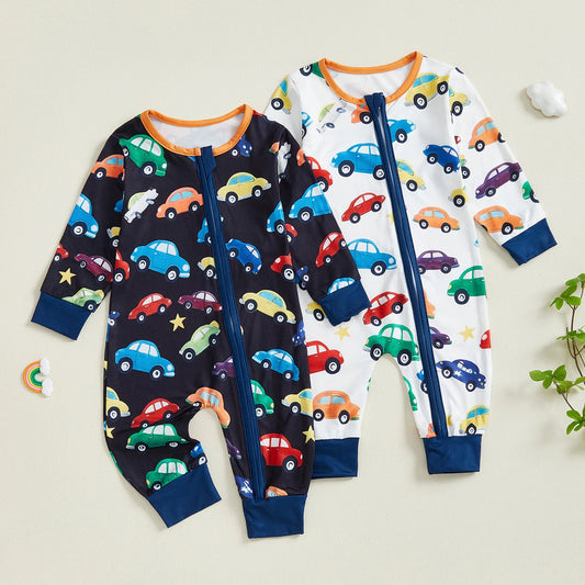 Baby Boys Car Print Zip-Up Romper (0-18M)