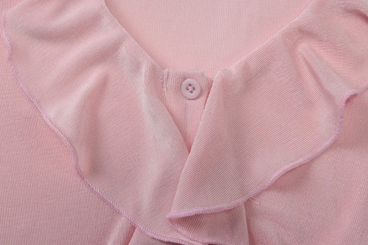 Women's Ruffled Flare Sleeve Cardigan - V Neck Cropped Top
