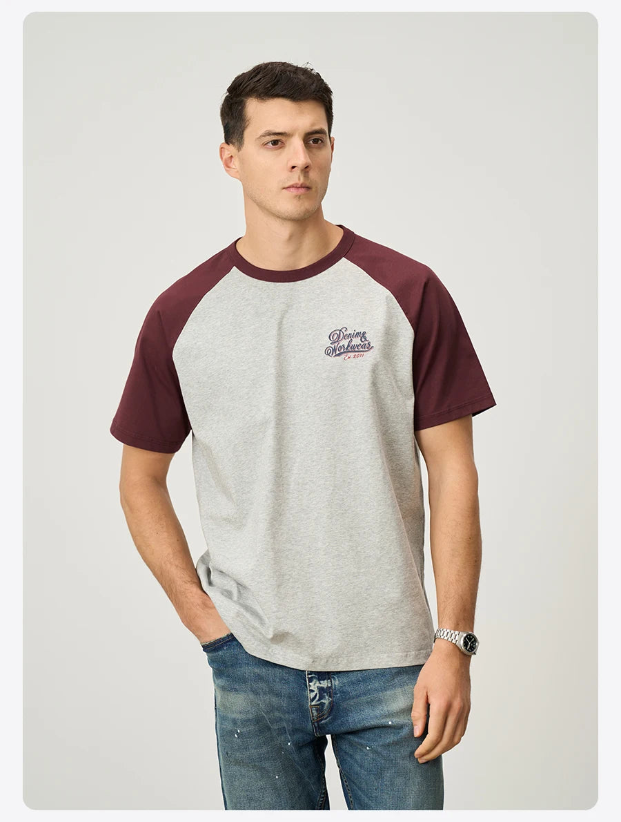 Men's Summer 240gsm Cool Feeling Sorona Fabric Oversize Raglan Sleeve Athletic Sports Gym Workout T-Shirt