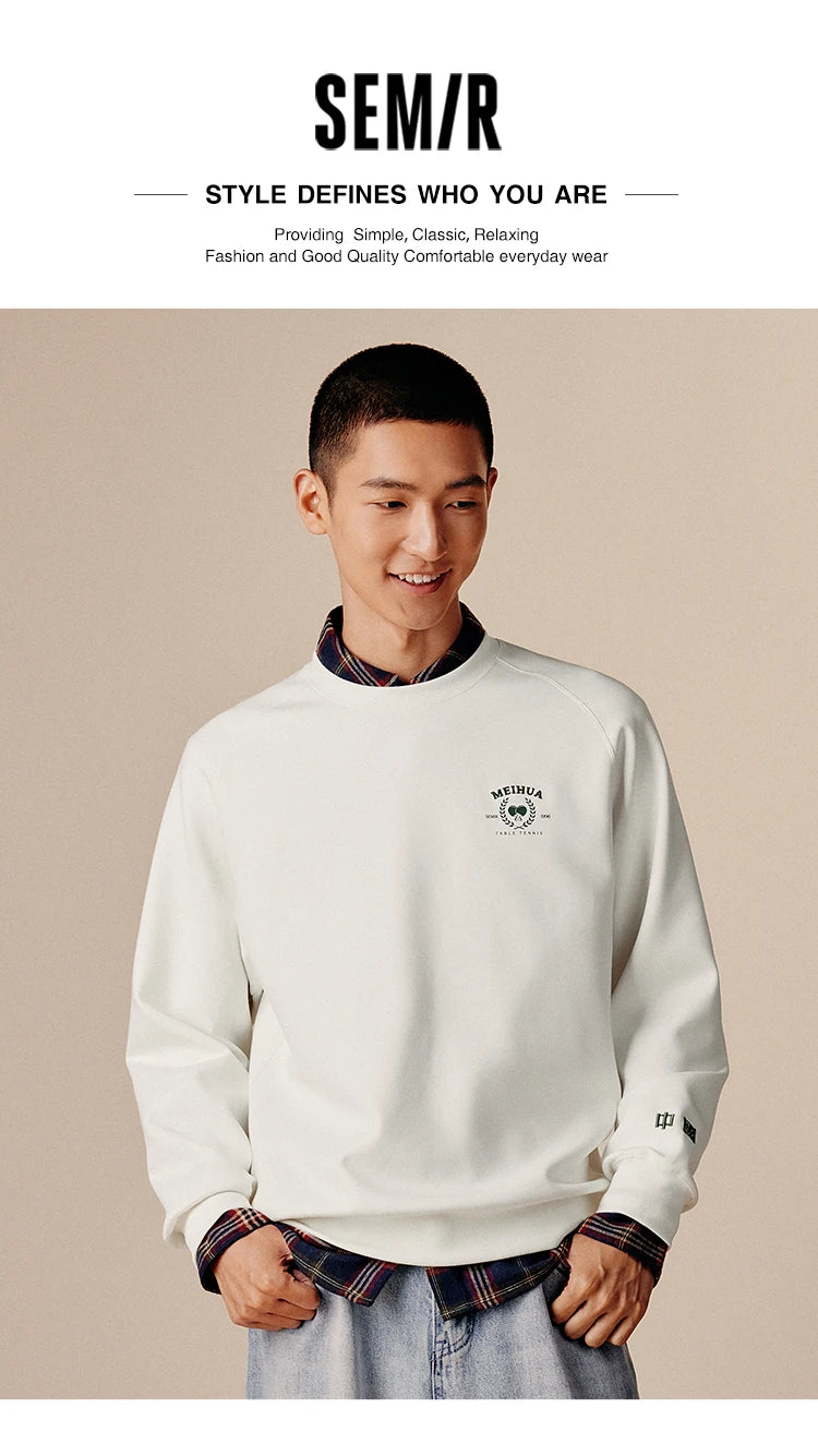 Heavyweight Round Neck Sweatshirt - Premium Solid Color Pullover for Daily Wear
