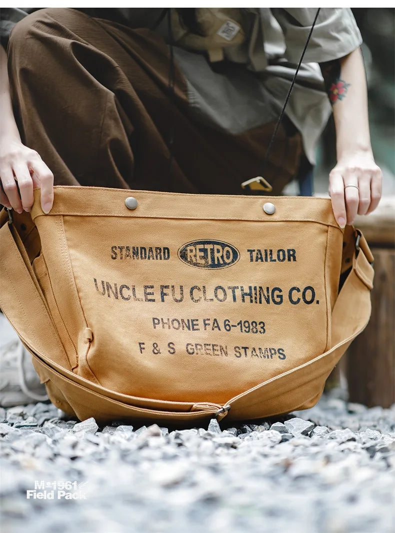 Retro Canvas Messenger Bag - Large Capacity Crossbody Tote