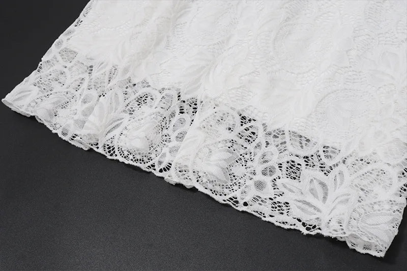 Women's Elegant White Lace Slip Maxi Dress - Sleeveless Backless Bodycon Dress