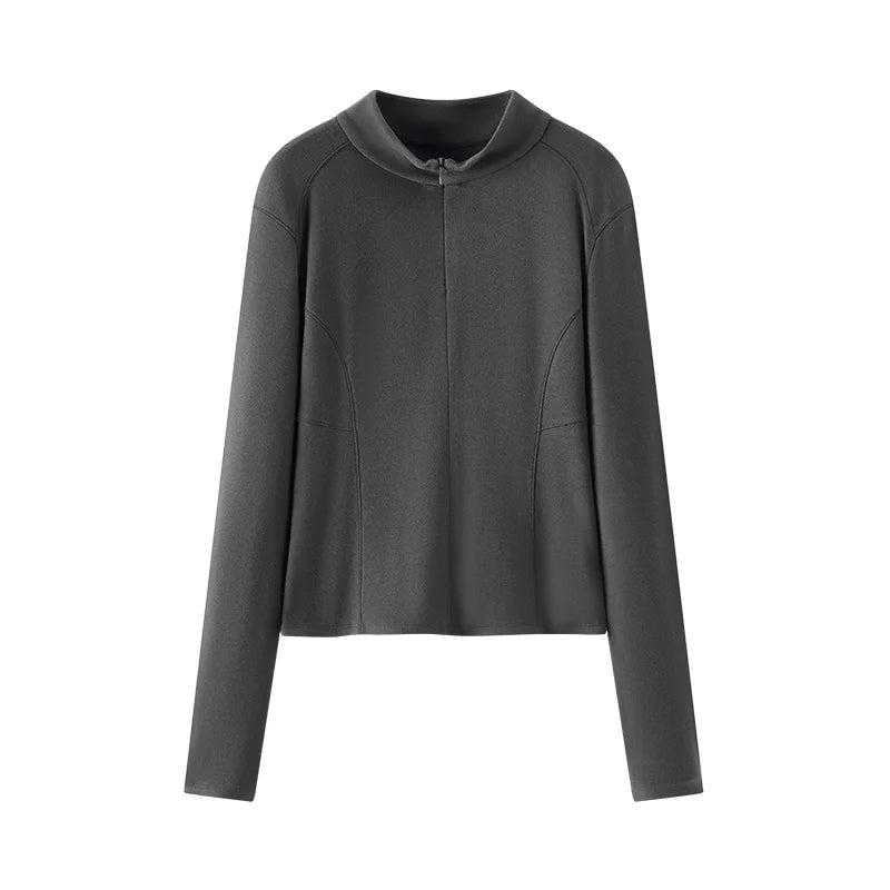 Women's Sporty Colorblock Long Sleeve Thermal Base Shirt - Slim Fit Fleece Winter Top