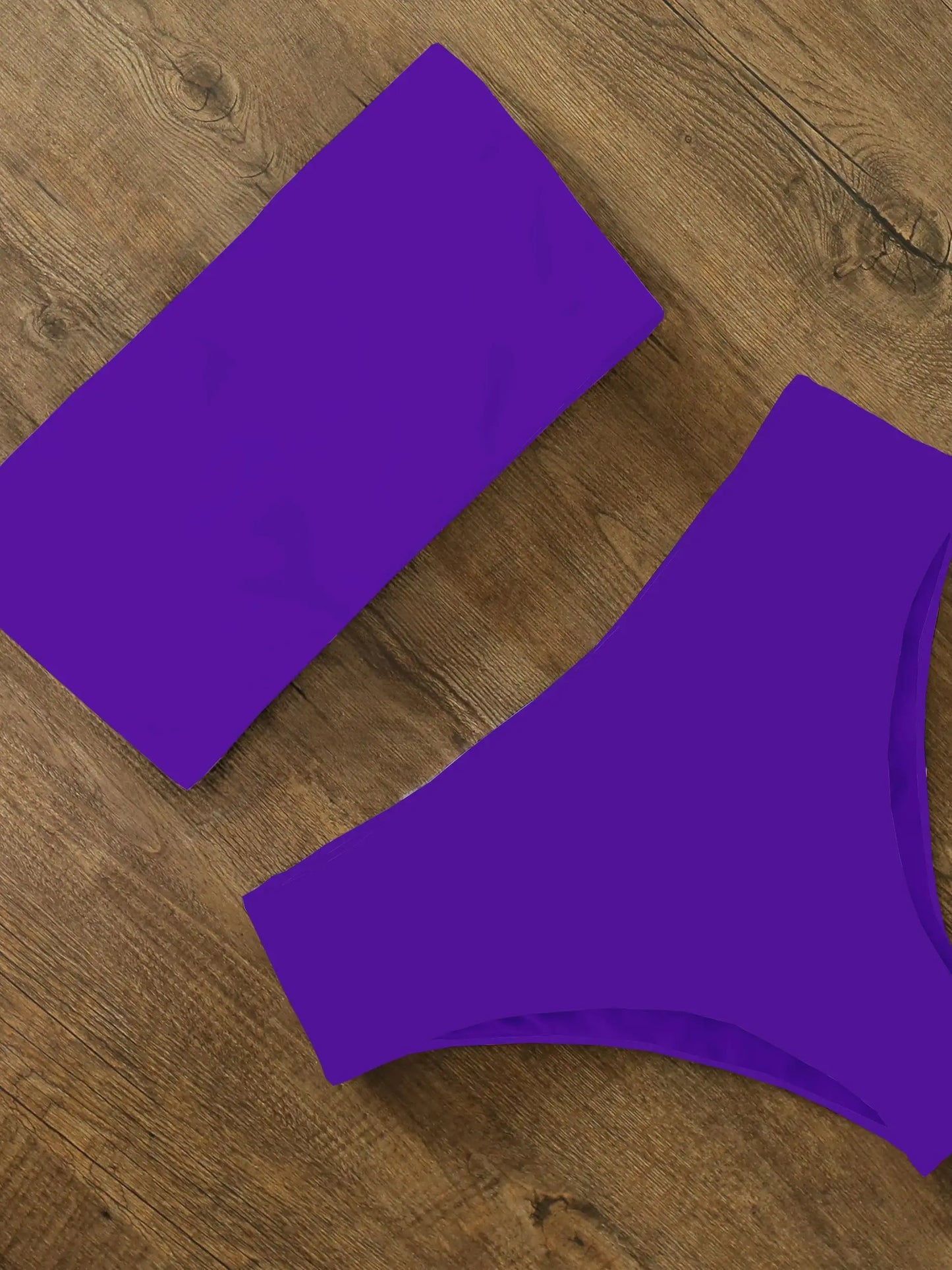 High Waist Bikini Set - Cross Back Bandeau Swimsuit with Print