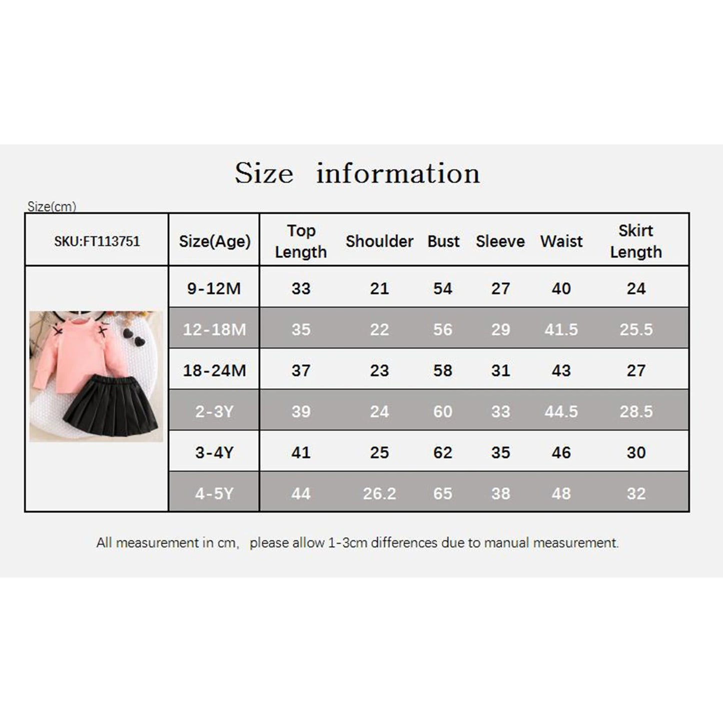 Toddler Kids Girls Fall Clothes Set - Mesh Bow Mock Neck Long Sleeve Top & Pleated Skirt