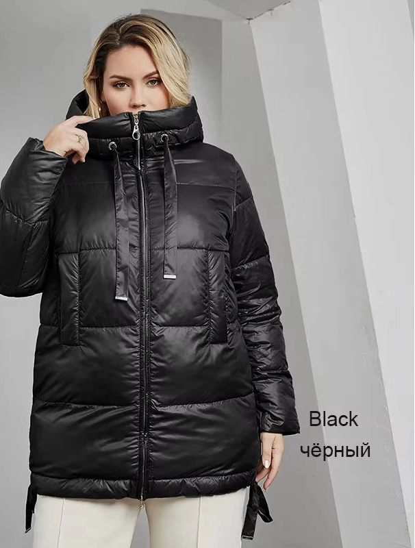Women's Quilted Winter Parka - Plus Size Hooded Down Jacket