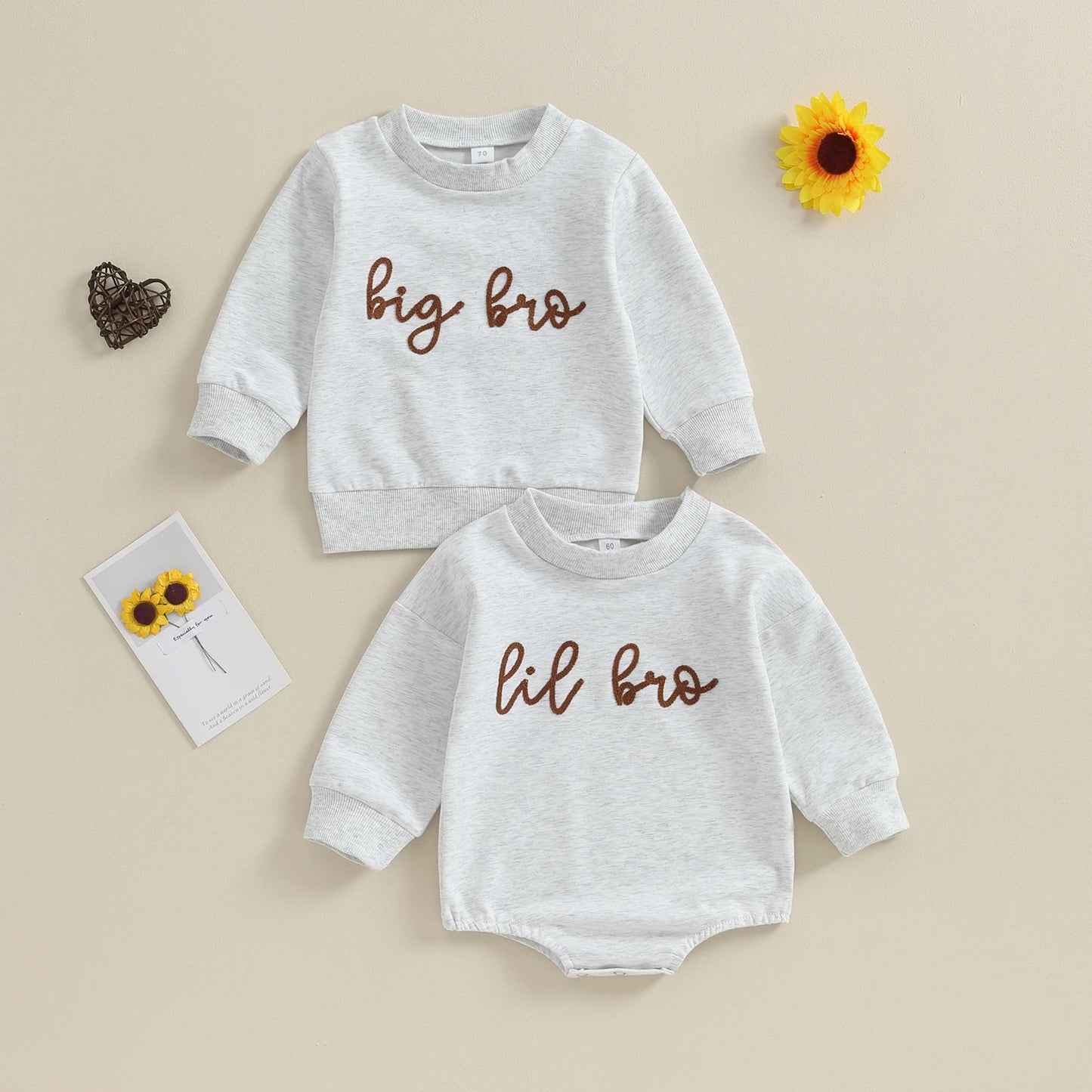 Toddler Baby Boys Sweatshirt Romper - Long Sleeve Letter Print Pullover Jumpsuit (0-4Y)