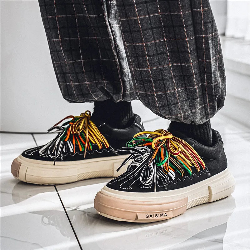 Men's Casual strap Design Skateboard Trainers Sneakers