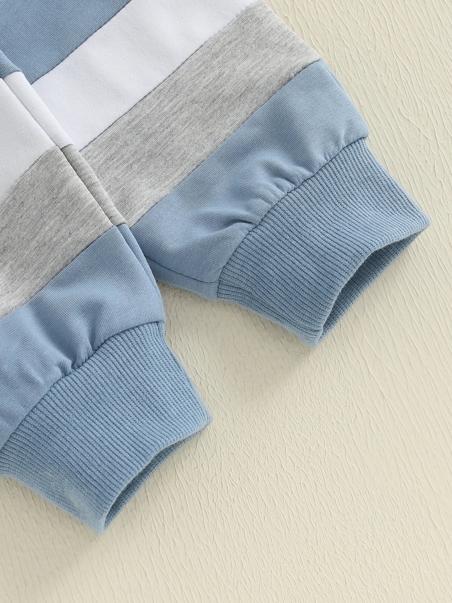 0-3Y Infant Baby Boys Casual Clothes Set Patchwork Long Sleeve Pullover Sweatshirt with Elastic Waist Pants