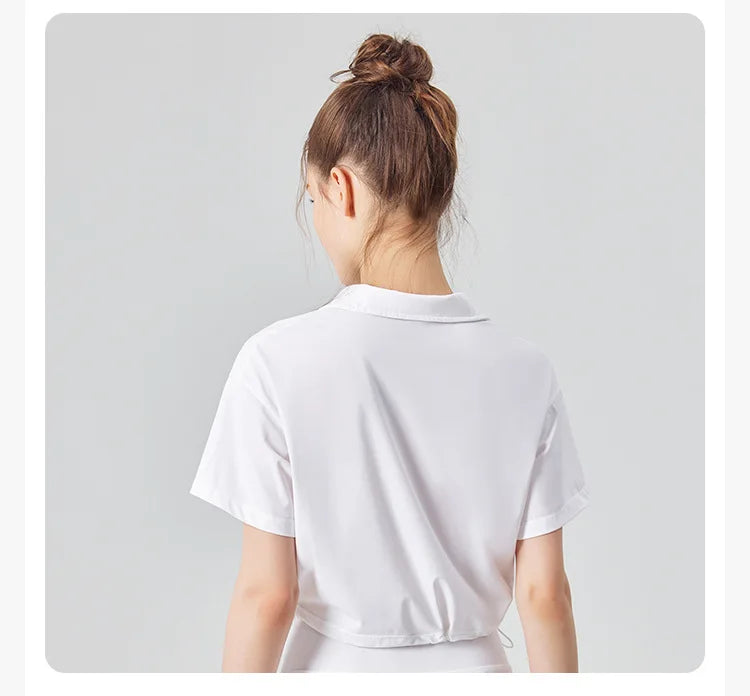 Women's Multi-Sport Athletic T-Shirt - Breathable Crop Top for Yoga & Tennis