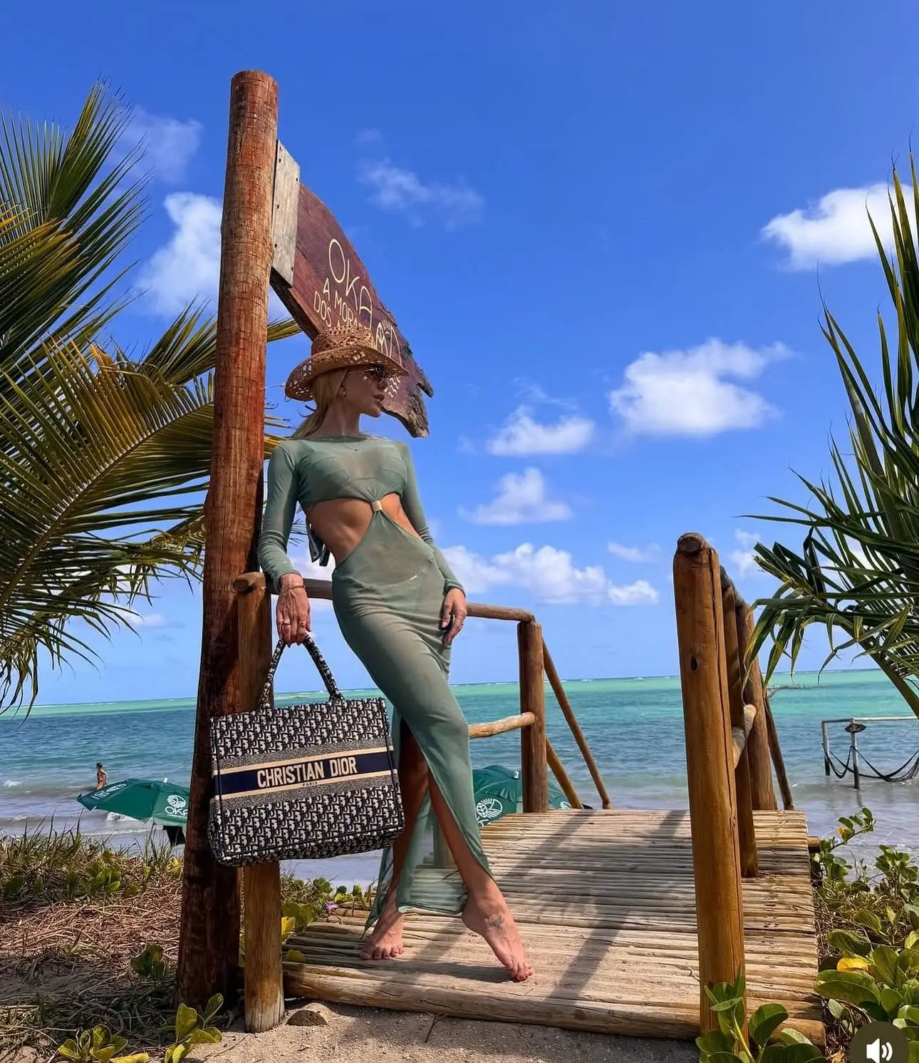 Women's Cut out Dress with Bikini 3 Pcs Long Sleeve Cover Up Lace Up Slit Long Summer Beach Dress