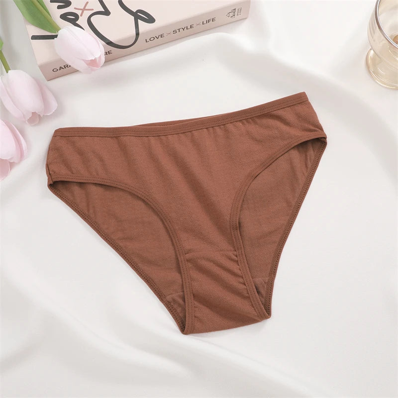 4-Pack Cotton Stretch Underwear Set - Women's Comfortable Low-Rise Briefs
