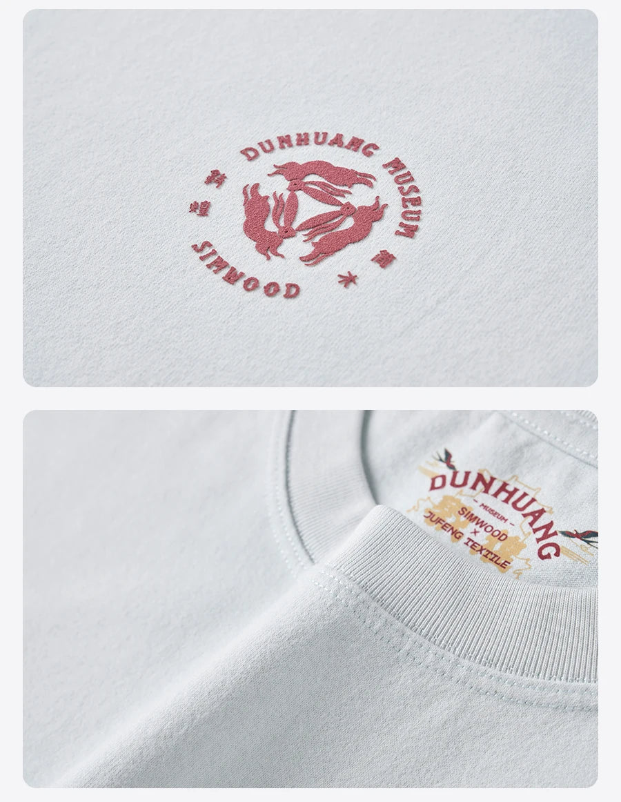 Dunhuang Museum Oversize Cotton T-Shirt - Premium 270gsm Brushed Fabric