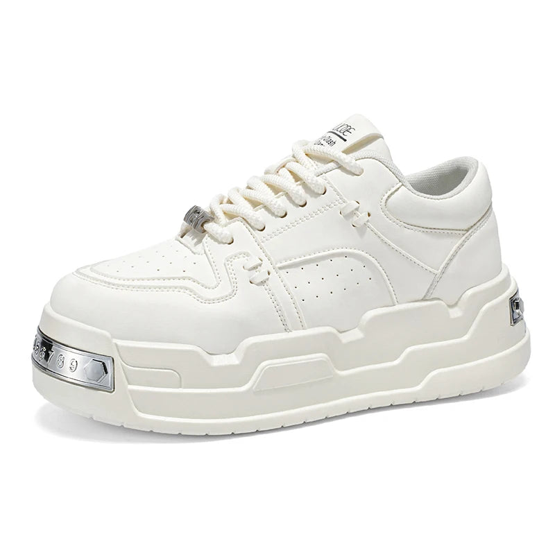 Men's Platform Sneakers - Metal Detail Sports Trainers