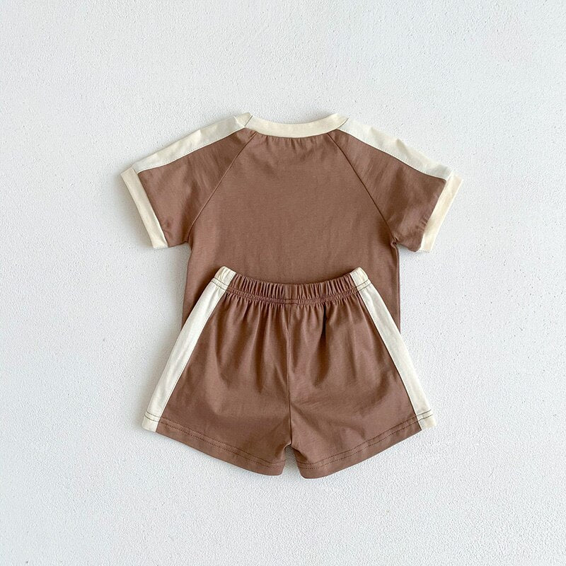 Children's Letter Print T-Shirt and Shorts Outfit Set