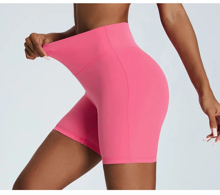 Women's Seamless Buttock Lift Sports Shorts  Running Scrunch Workout Yoga High Waist Gym Shorts