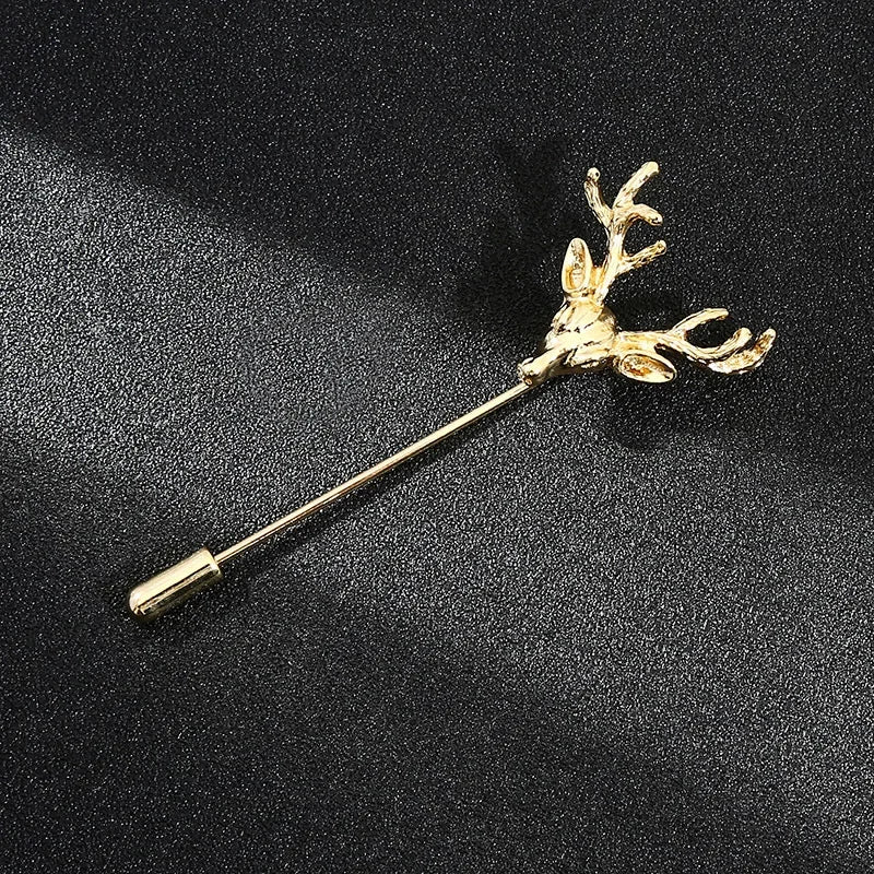 Vintage Metal Leaf Flower Brooch - Gold Tone Lapel Pin for Women & Men