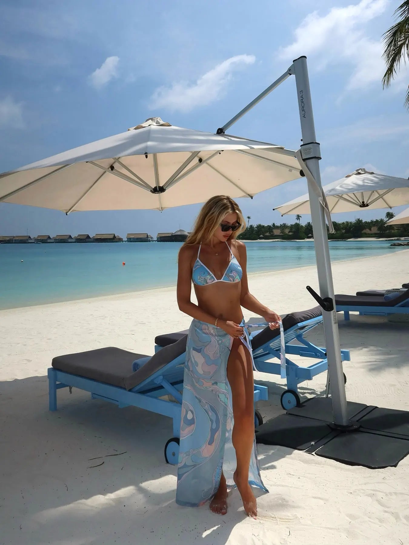 Women's Print Bikini Swimwear Swimsuit 3 Pcs Skirt Halter Skirt Beach Summer Set