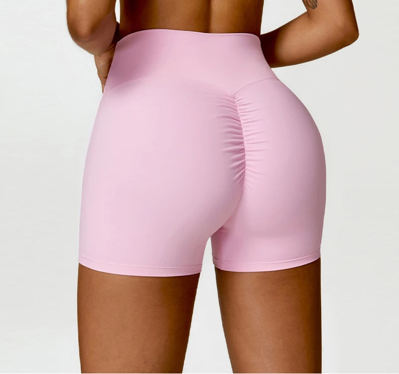 Women's Buttock Lift Scrunch Yoga Gym Leggings Cycling Slim Fit Workout  High Waist Sports Shorts
