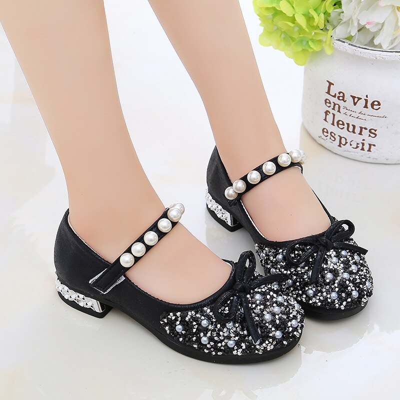 Girls Flower Glitter Butterfly Knot Shoes