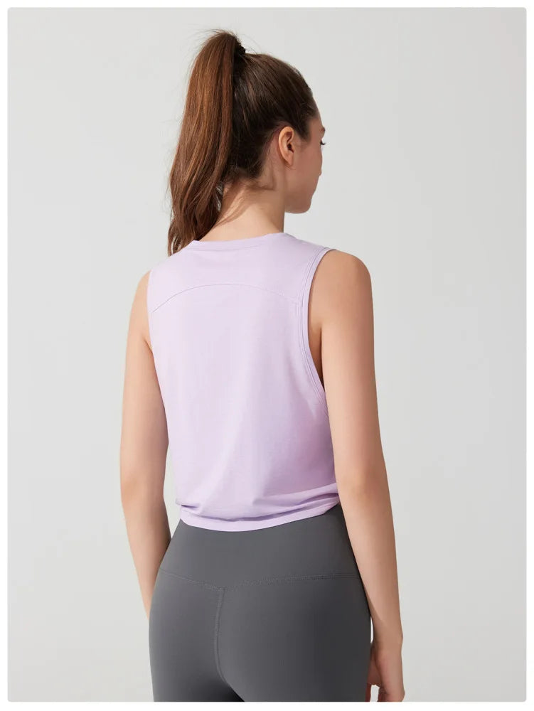 Women's Sleeveless Yoga Vest - Loose Fit Quick Dry Athletic Tank Top