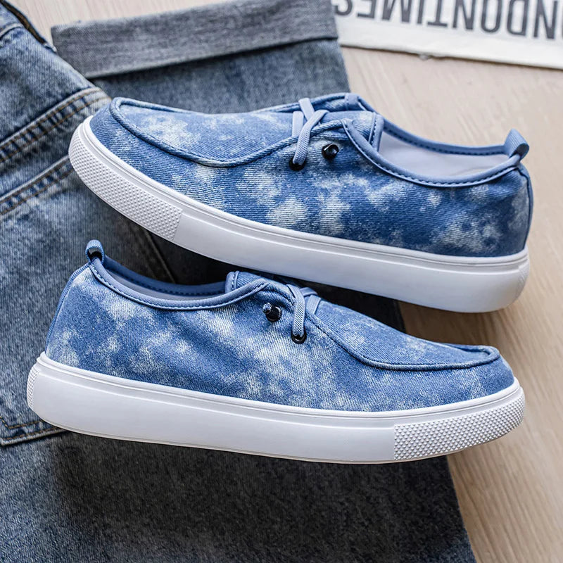 Men's Denim Casual Sneakers - Soft Skateboard Trainers