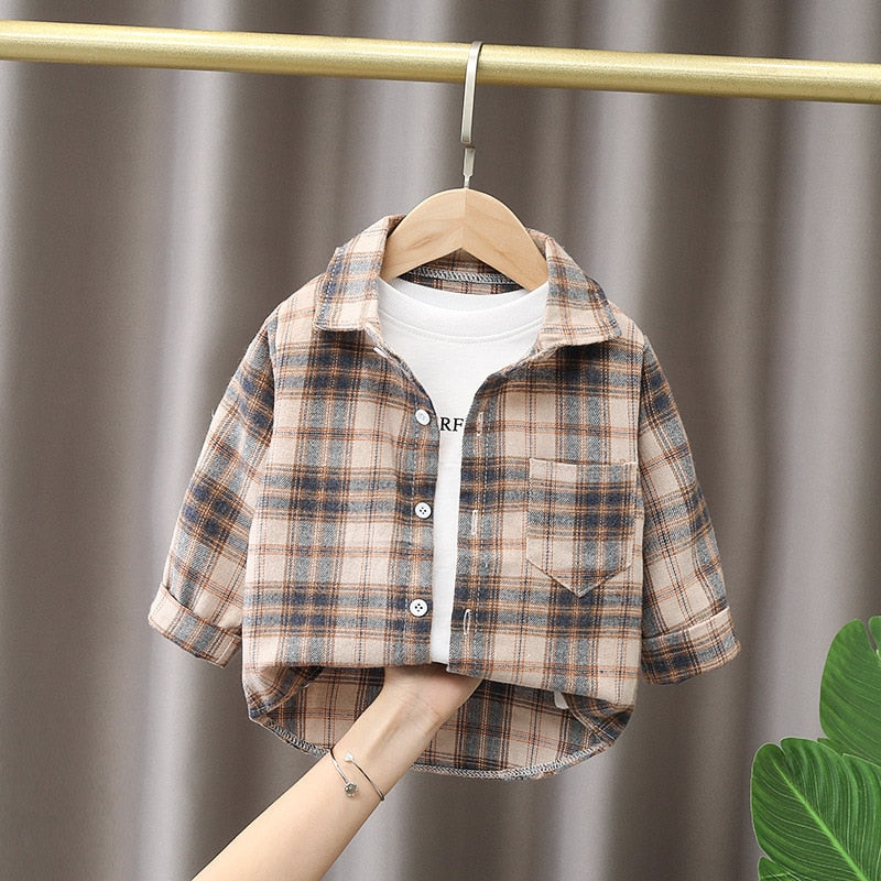 Baby. Boys Long Sleeve Striped Print Shirts