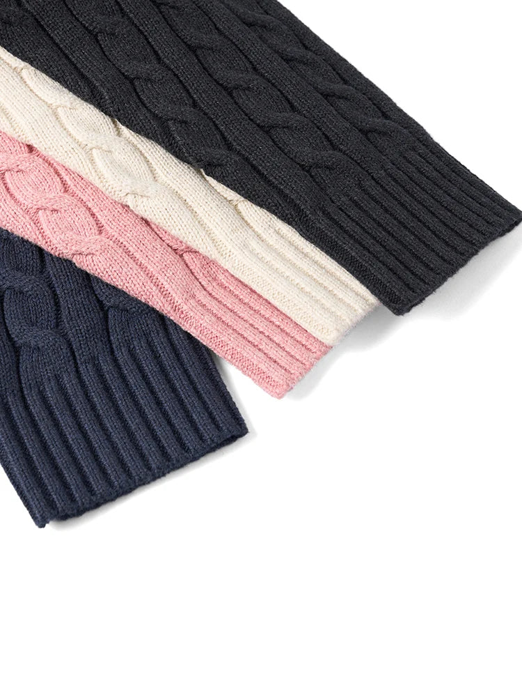 Men's Autumn Winter Oversized Cable Knit Long Sleeve Knitted Casual Vintage Pullover Sweater