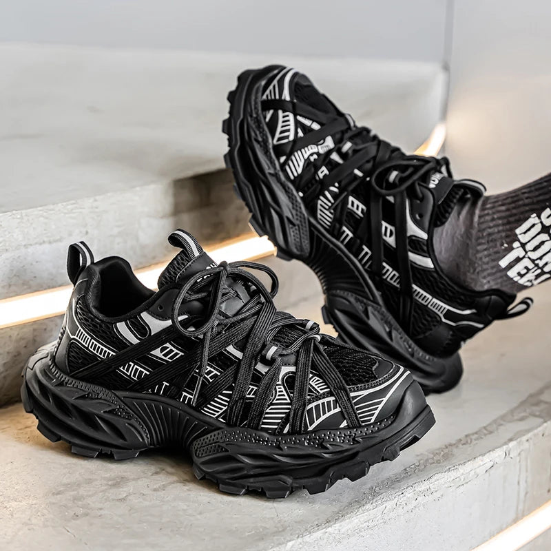 Men's Platform Strap Design Sneakers - High-Quality Sports Shoes