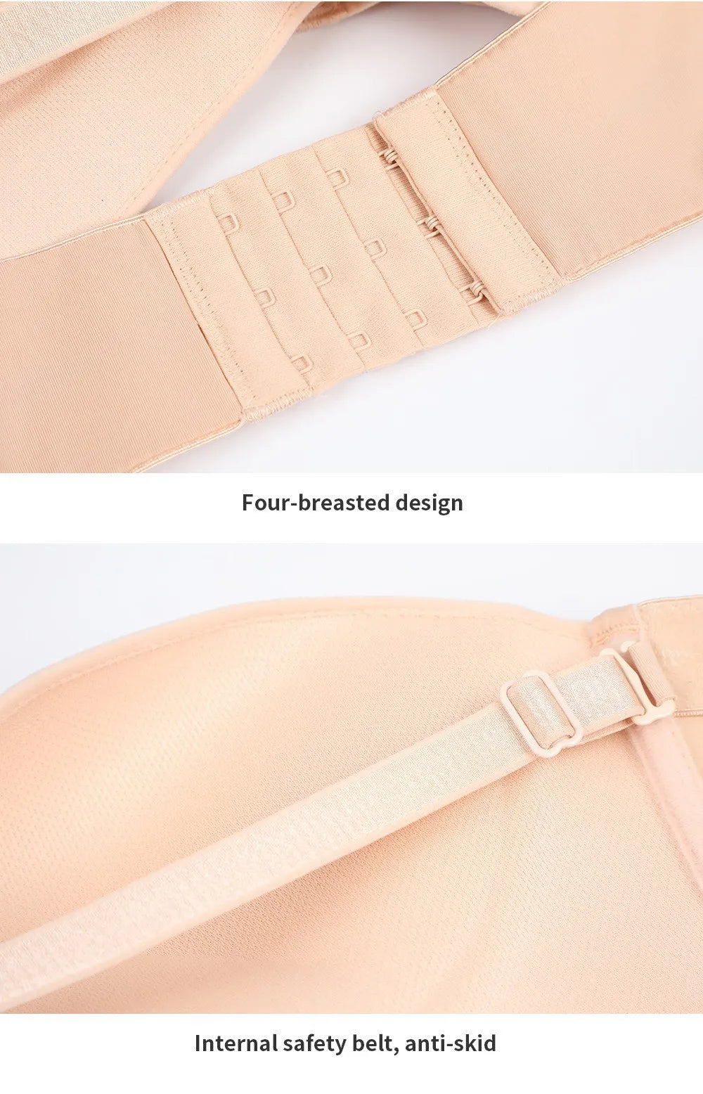 Women's Front Closure Strapless Bra - Invisible Bras Underwear Push Up Brassiere One-piece Wireless Bralette