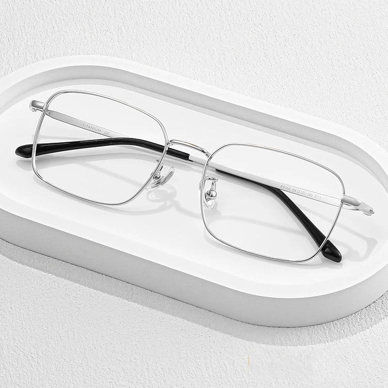 Anti Blue Light Glasses - Business Metal Square Frame for Men