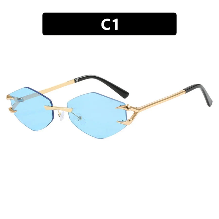 Frameless Polygonal Sunglasses - Unisex UV400 Protection Hip-Hop Style Outdoor Shades