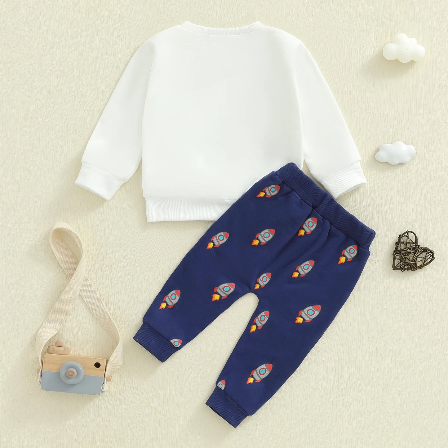 Toddler Boys Cartoon Print Sweatshirt & Pants Set (0-4Y)